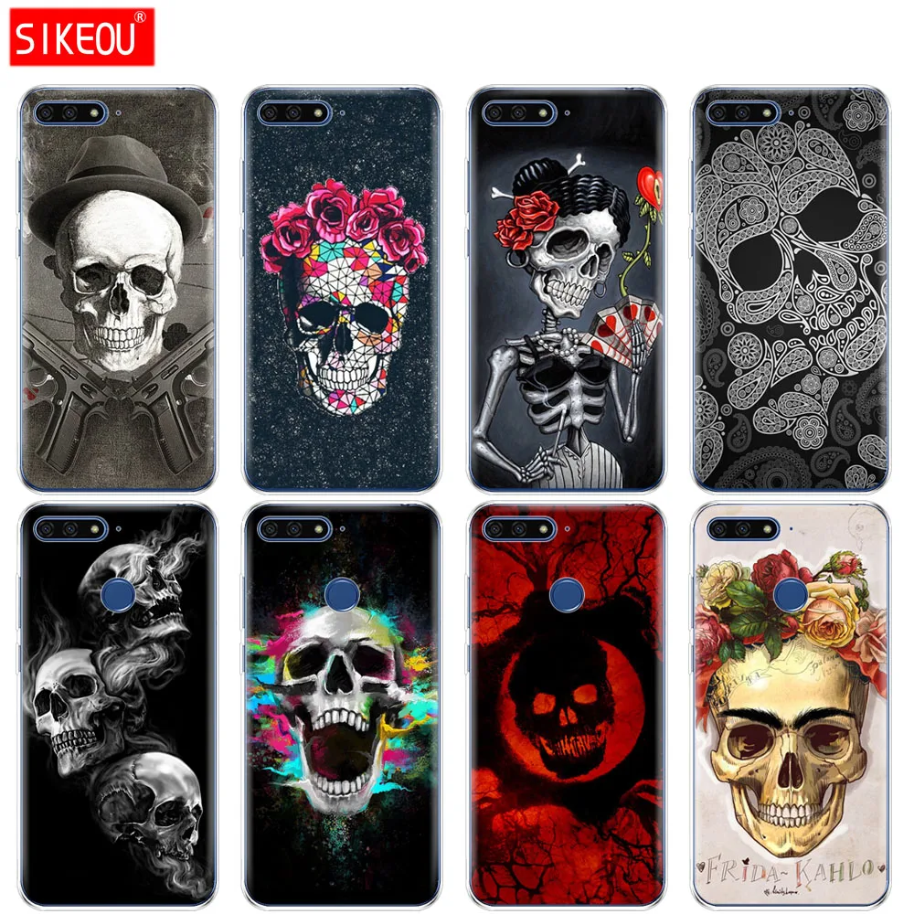 Силиконовый чехол для телефона Huawei Honor 7A PRO 7C Y5 Y6 Y7 Y9 2017 2018 Prime Dead ghost Skull|Бамперы| |