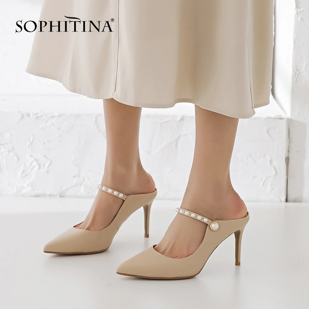 SOPHITINA пикантные элегантные женские туфли лодочки с острым носком на тонком