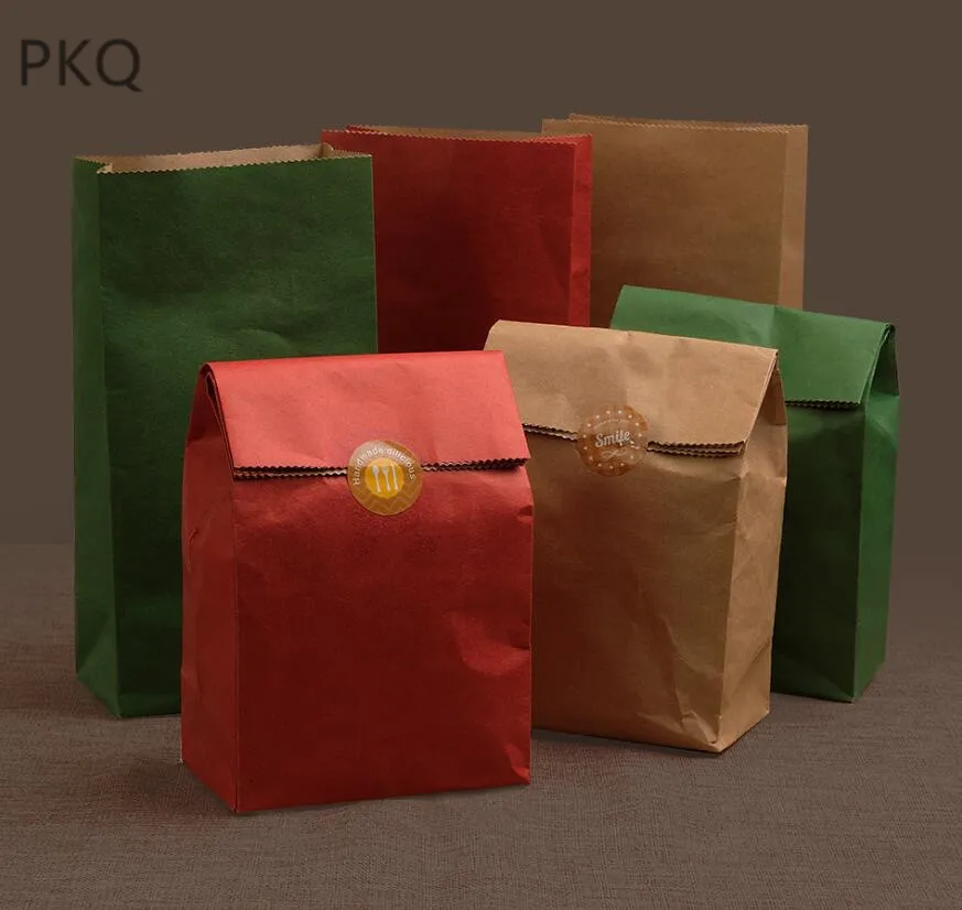 20 шт оптом коричневые/красные крафт-бумажные пакеты подарочные запеченные