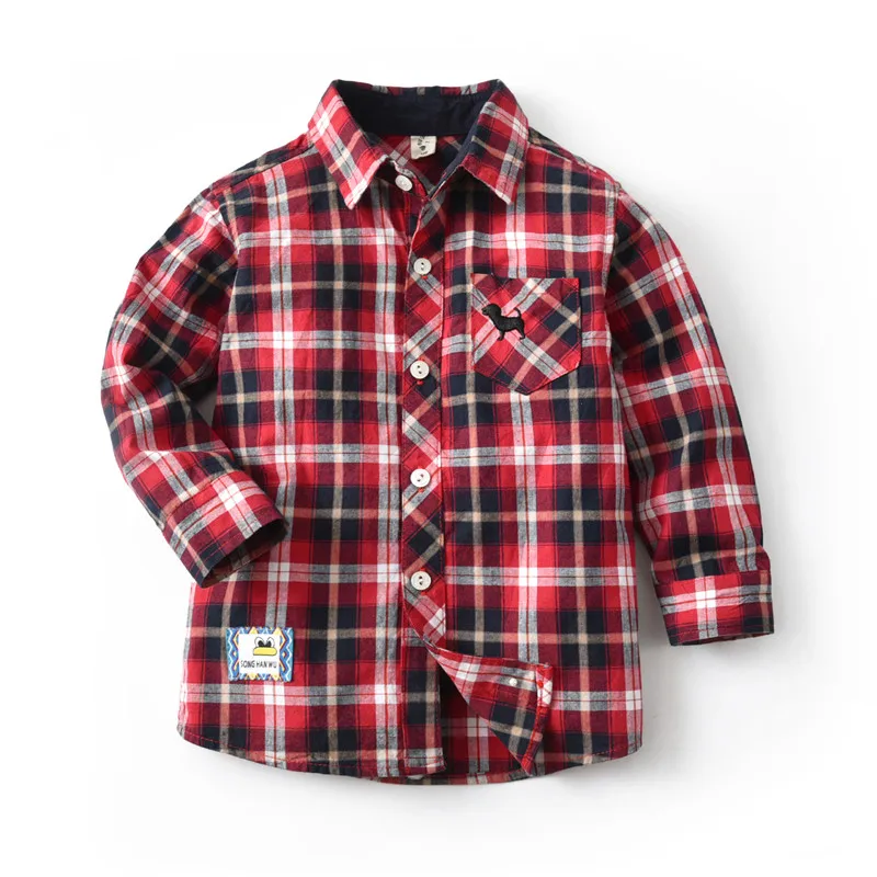 Детские школьные блузки для маленьких мальчиков красные рубашки Camisa в