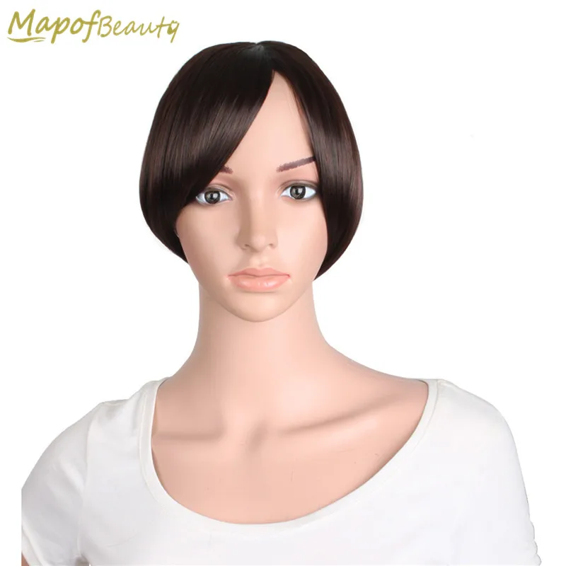 Накладные волосы MapofBeauty естественная челка спереди черные коричневые