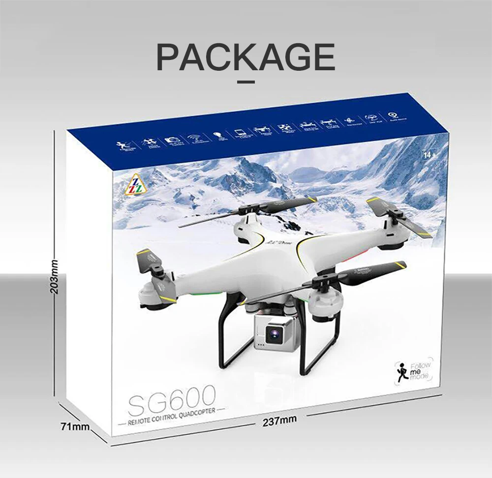 Радиоуправляемый Дрон SG600 с wifi FPV камерой Квадрокоптер с автоматическим возвратом высоты режим удержания без головы Вертолет VS X5HW X5SW E58 XS809W