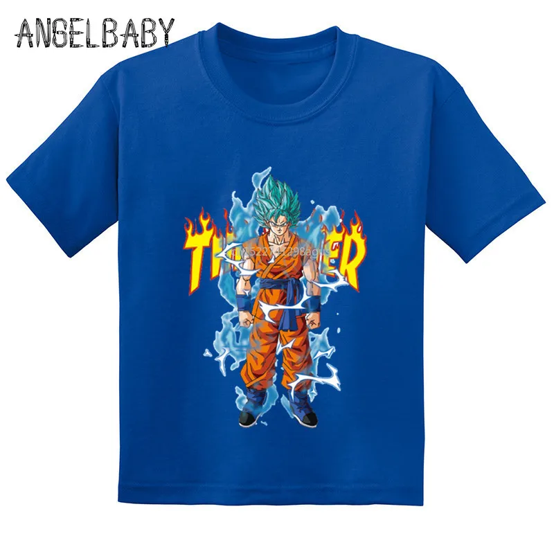 Новая Забавная детская футболка с изображением аниме Жемчуг дракона Z Saiyan Goku