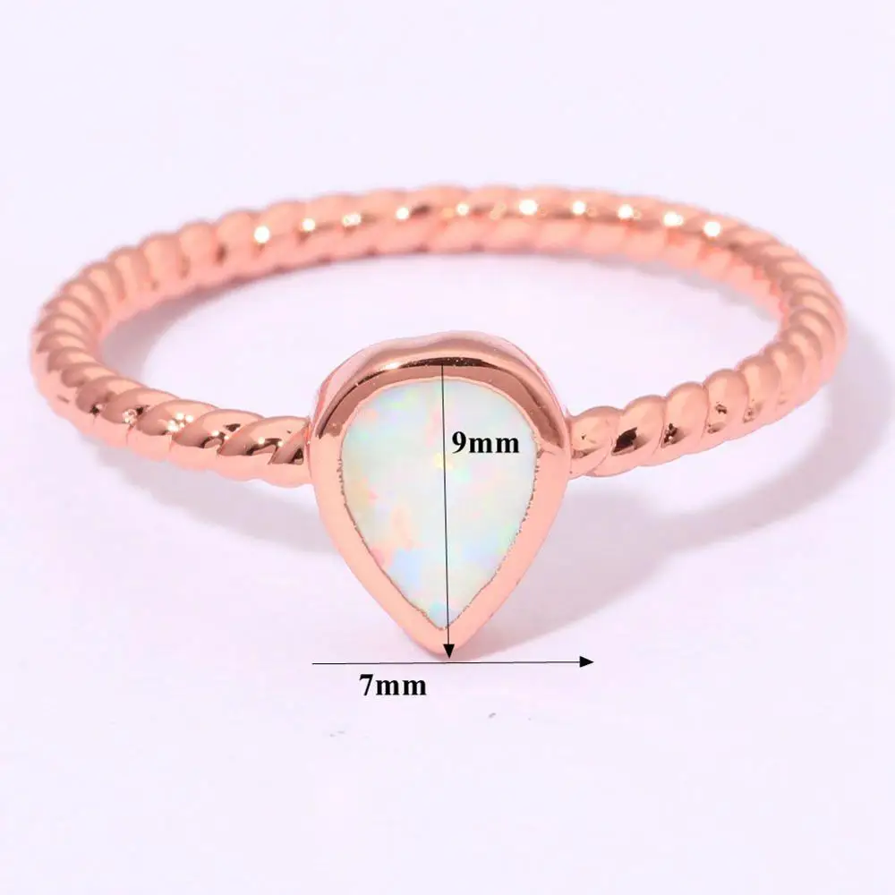 Кольцо женское розовое золото с белым огненным опалом размеры 6 7 8 OJ8558 | Украшения