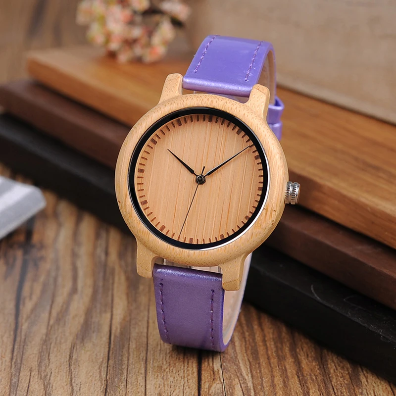 

Guang Dong Manufacture BOBO BIRD Minimalist Relojes Mujer Quartz Ladies Watches with Colorful Strap Bamboo Watch in Gift Case