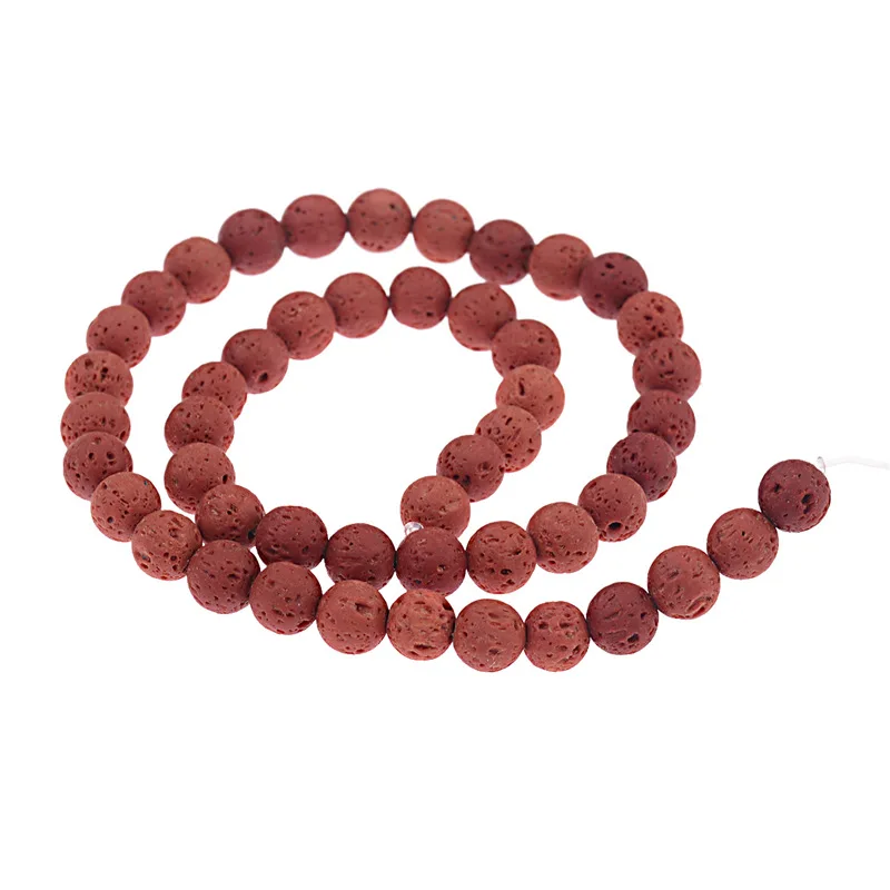 OIQUEI 1 Strand 8mm Colorful Natural Lava Stone Beads Volcanic Rock Round Loose Spacer For DIY Jewelry Bracelet Making | Украшения и