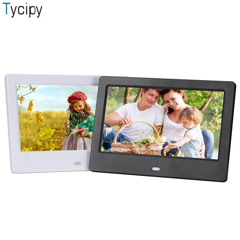 Tycipy 7 дюймов цифровая фоторамка HD 1024*600 светодиодный дисплей Воспроизведение