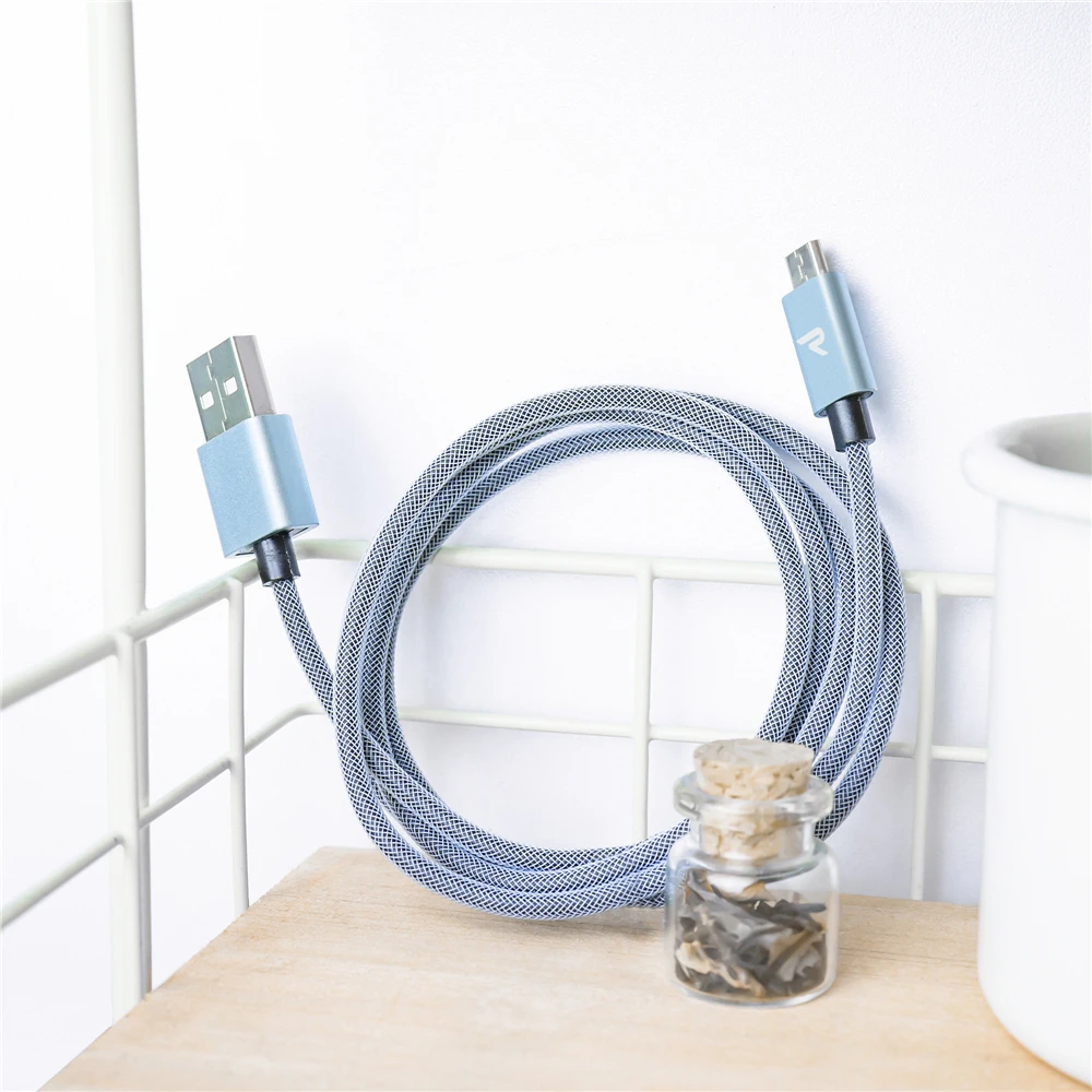 RAMPOW QC3.0 ажурные Micro USB кабель для Xiaomi Redmi Note 5 непереплетающийся Быстрый зарядный