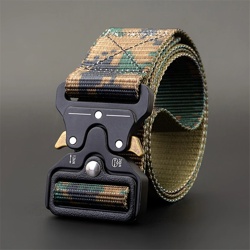 Camouflage Jungle 115-135 см брендовый холщовый ремень, тактический дизайнерский мужской ремень, Кобра, пряжка, длинные нейлоновые ремни, многофункциональный Быстросохнущий мужской армейский ремень - Цвет: Camouflage Jungle
