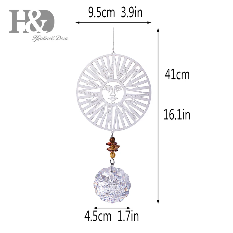 H & D Кристалл Радужный Солнечный Ловец красочные бусы Подвеска энергия фэншуй