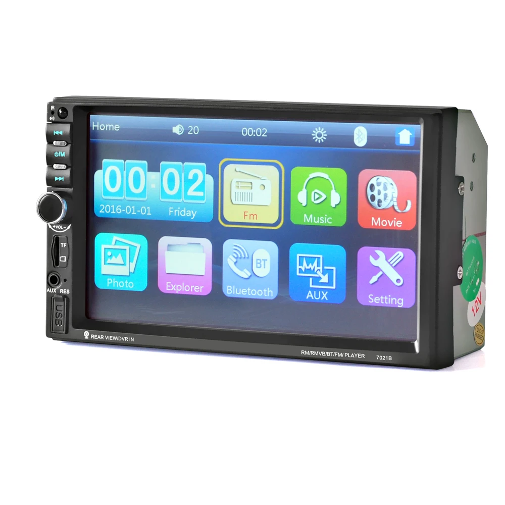 7021B 2 Din 12V автомобильное многофункциональное радио, сенсорный экран, Bluetooth MP3-плеер MP5 плеер Автомобильный многофункциональный плеер