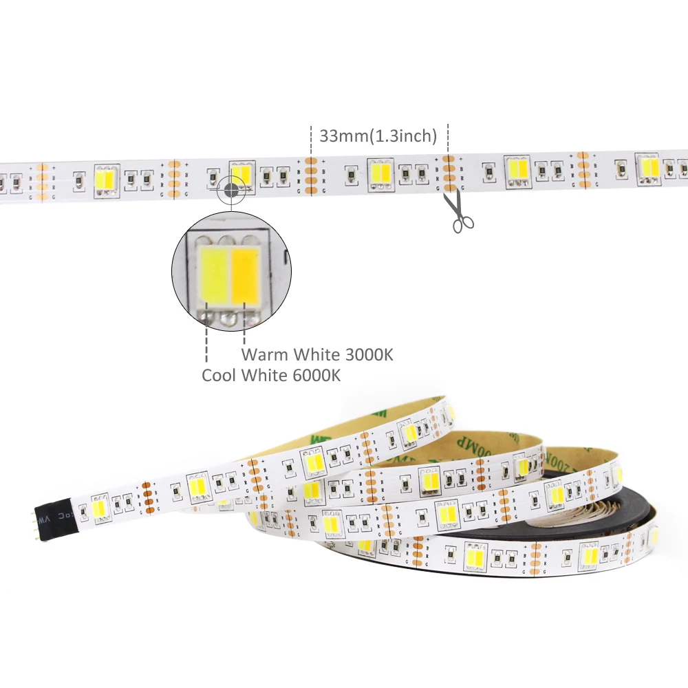 Светодиодная лента CCT 5 в с регулируемой яркостью USB 5050 s CW WW RF пульт дистанционного