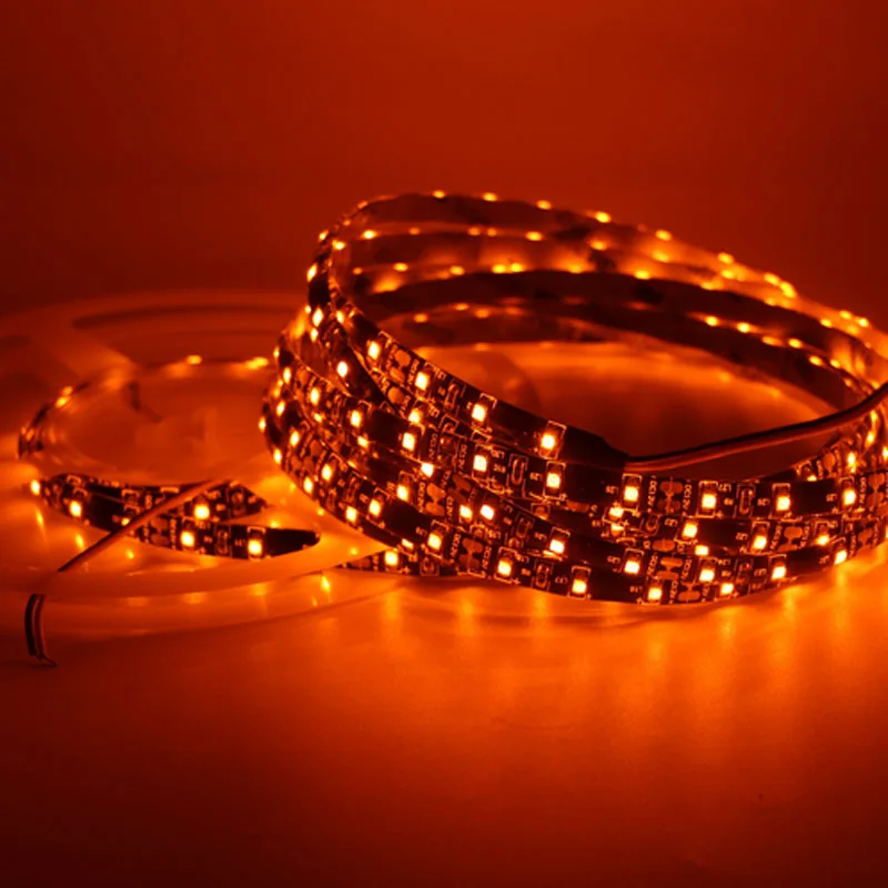 1p65 ip67 Светодиодная лента светильник настоящий оранжевый без янтарного желтого цвета водонепроницаемый 3528 SMD 60 светодиодов/м 120 светодиодов/м Рождественская гирляндная лента лампа DC 12 В
