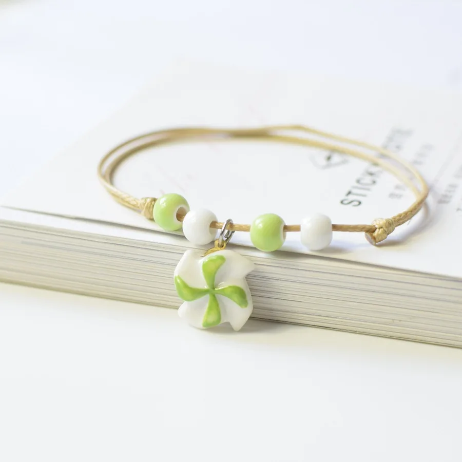 

Новый Модный популярный керамический плетеный браслет ветряная мельница маленький свежий браслет для подруг бисер Индивидуальные женские...