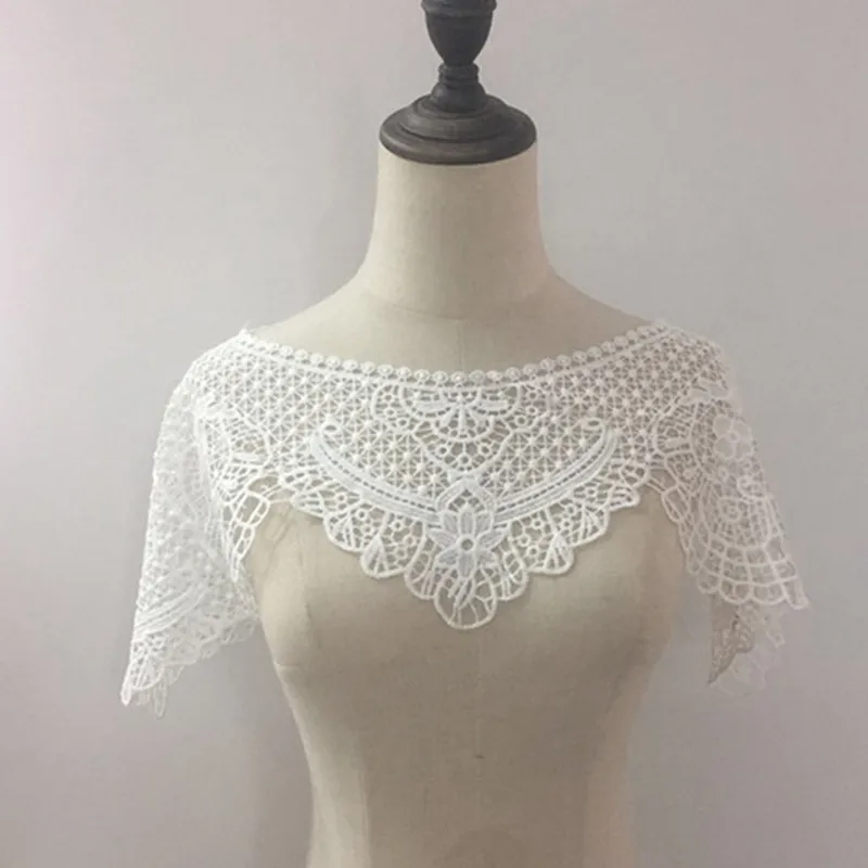 New Knitted lace collar hollowed out neck jacket strapless small condole shawl vest fabric CR1583|Кружево| |