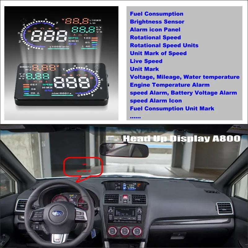 AUTO OBD HUD For Subaru WRX STi 2010-2019 - Safety Driving Car HUD Head Up Display Screen Projector Projection To Windshield