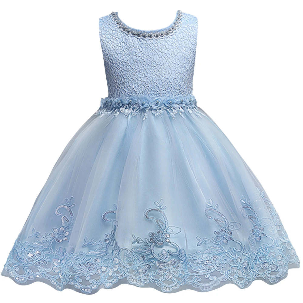 Pears Princess Girls Christmas Birthday Party Dresses Light Blue Lace Flower Girl Dress Wedding Kids | Детская одежда и обувь