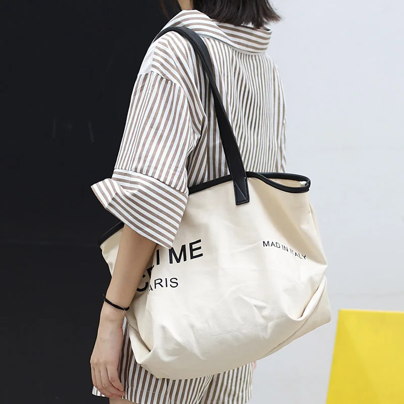 2019 Новая женская Повседневная сумка из парусины модная летняя пляжная с верхней