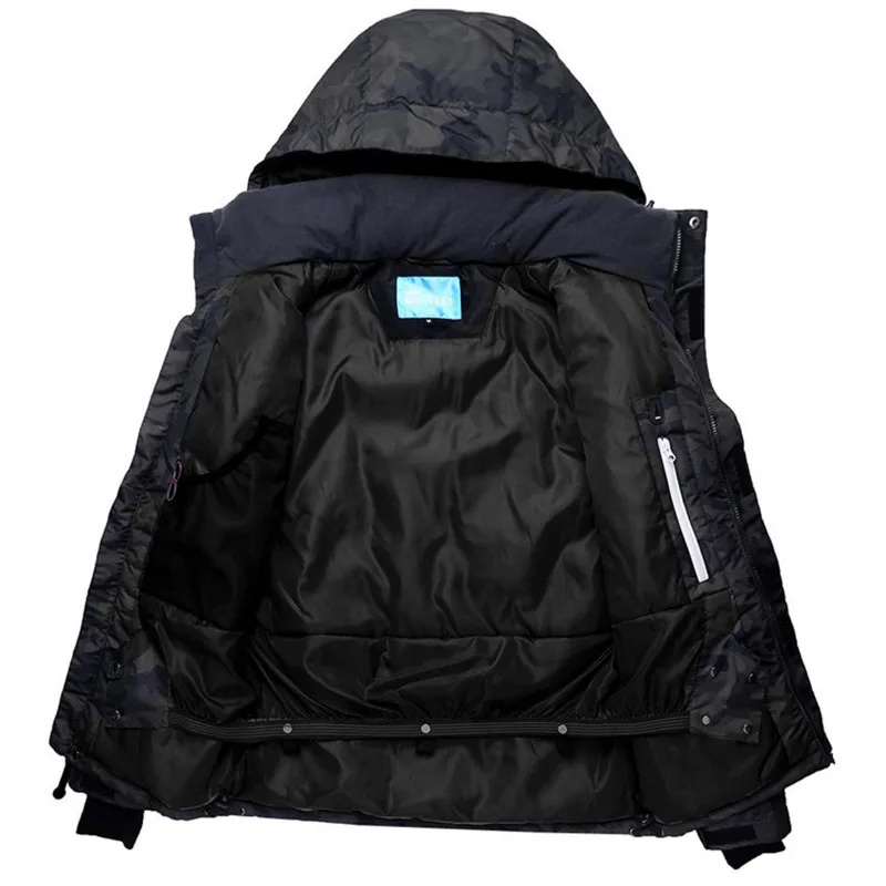 Новинка 2017 года Лыжная куртка Для мужчин зимний камуфляж шаблон сноуборд для