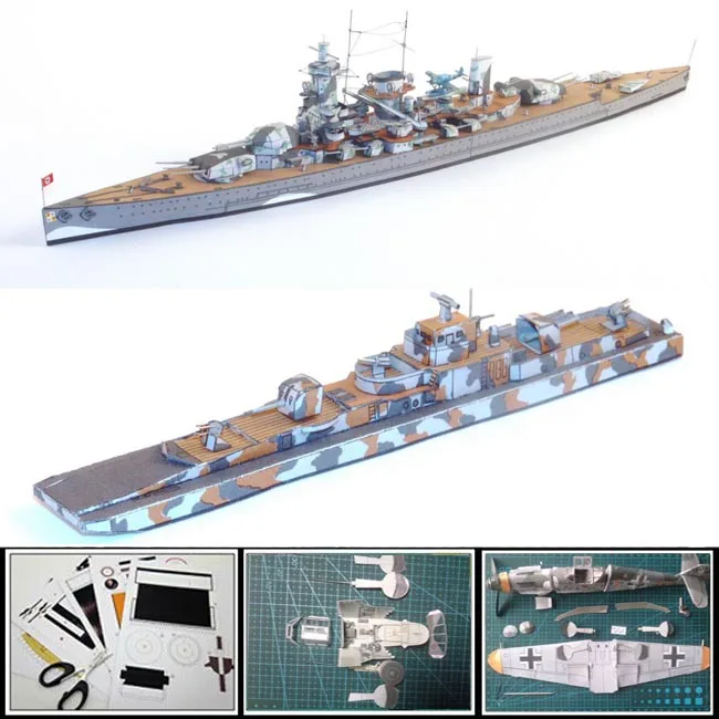 Бумага модели кораблей Пособия по немецкому языку Карманный линкор Адмирал граф