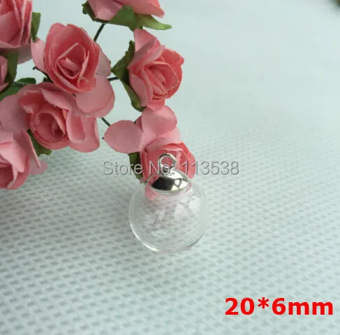 30 комплектов латунь бронза 20 мм 6 открытый прозрачный Глобус стеклянная бутылка