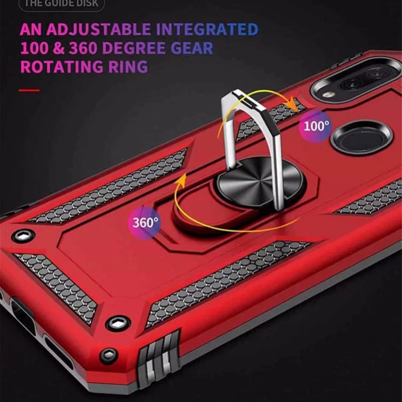 Luxury Armor Shockproof Case For Xiaomi Redmi Note 7 Heavy Duty Protection Cover MI 9 SE Silicone Car Holder Ring Cases | Мобильные