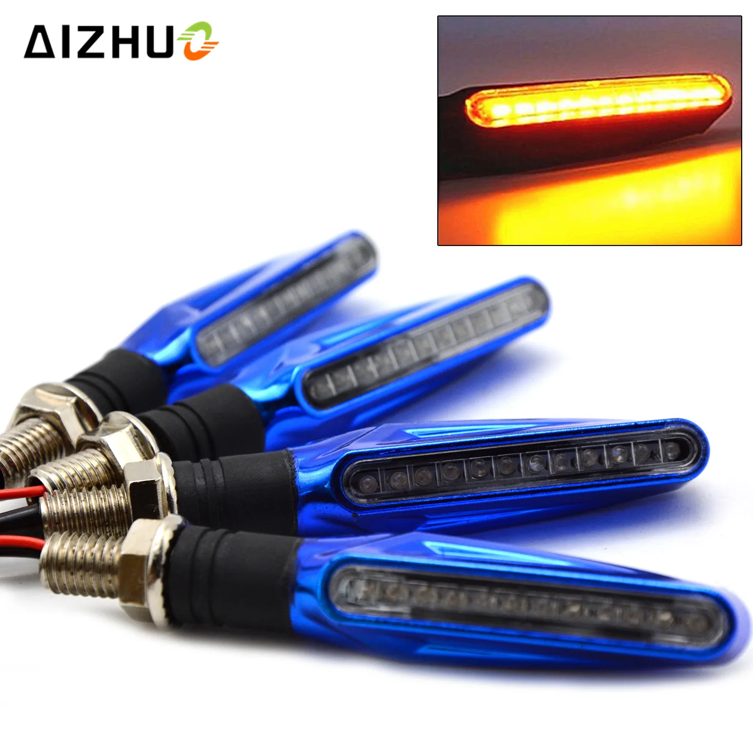 Гибкий поворотный сигнал для мотоцикла 12 светодиодов мигающие индикаторы