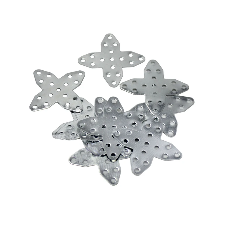 10pcs/pack Cross Iron Plate Holder Corner Code Porous Connecting Piece Furniture Fixing Parts DIY Accessories A095 | Обустройство