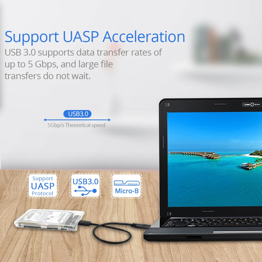 TISHRIC прозрачный корпус для жесткого диска Caddy Box HDD 2 5 SSD SATA USB 3 0 адаптер жесткий