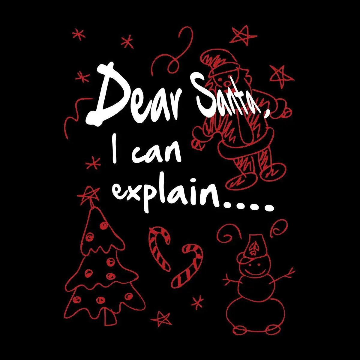 2018 модная футболка дорогой Санта я могу объяснить Рождество каракули письмо Для
