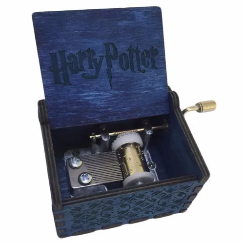 Harry Potter blue Забавные игрушки антикварная резная деревянная рукоятка «Игры престолов» музыкальная шкатулка подарки на Рождество и день рождения подарочный набор подарков для вечеринки - Цвет: Harry Potter blue