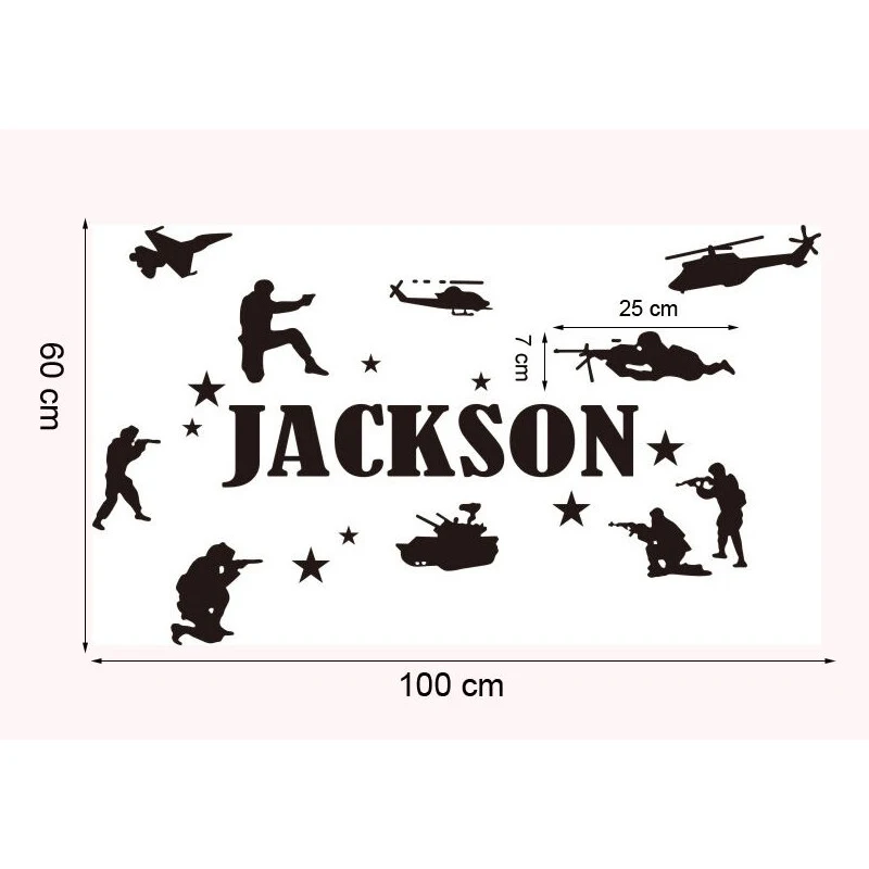 DIY пользовательские персональное имя армейские солдаты военные настенные