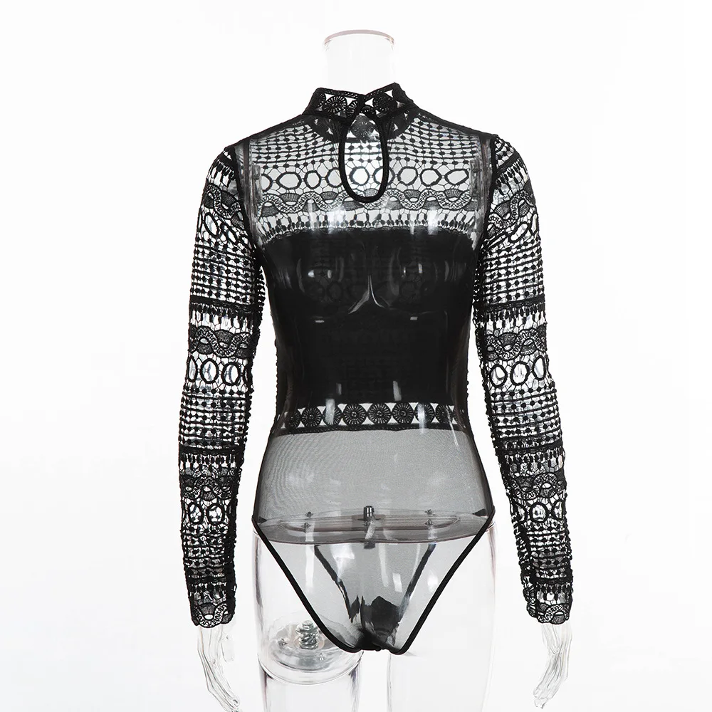 Сексуальный лоскутный кружевной трикотажный богемный Бохо полый длинный рукав