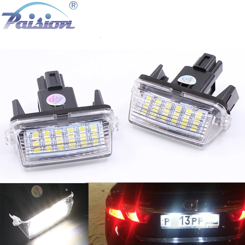 2 шт. 18SMD Автомобильные светодиодные лампы для номерного знака Toyota Yaris/Vitz Camry Corolla