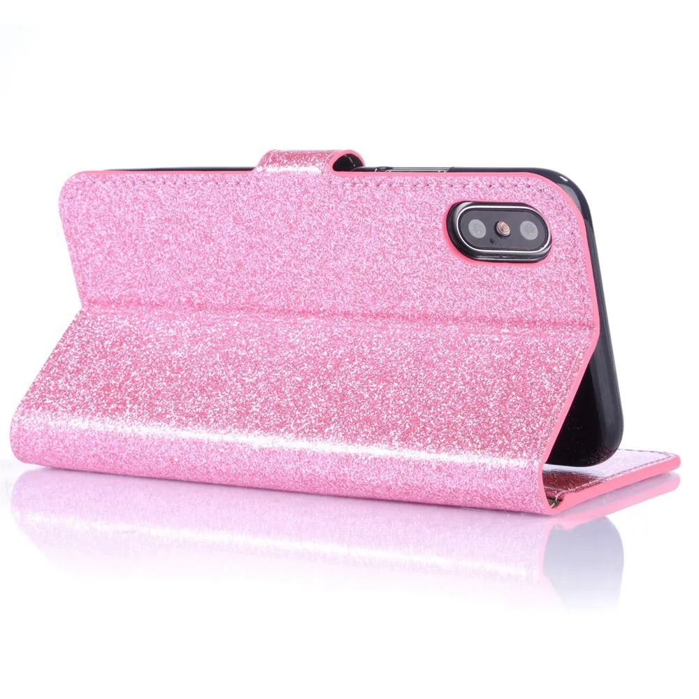 Роскошный кожаный чехол для телефона KISSCASE с бантом iPhone 5 SE 6 6S 7 8 Plus X XR XS MAX Diamond слот