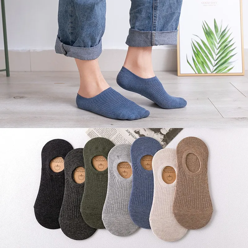 Random 2 пар/лот; новые мужские короткие носки; модные удобные хлопковые носки в полоску; короткие подарки на лодыжке; модные однотонные носки без показа - Цвет: Random