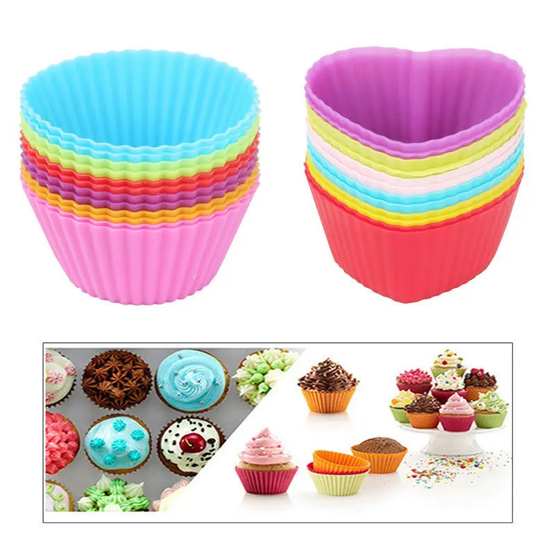 Лидер продаж 6 шт. силиконовые торт Кекс Лайнер выпечки Кубок Плесень Маффин