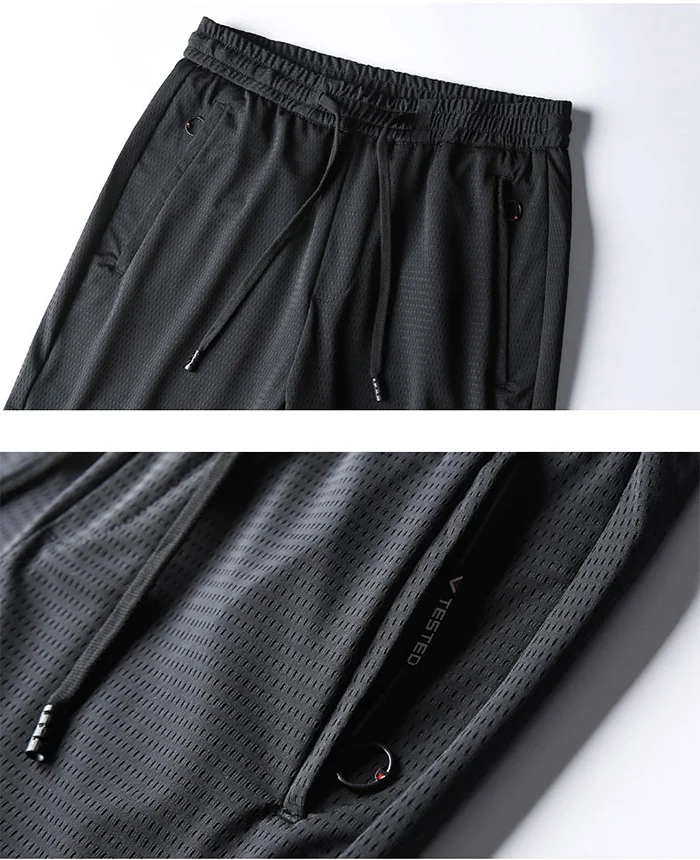 Новые летние тонкие сетчатые штаны мужские летние дышащие спортивные Slim Fit повседневные мужские Беговые тренировочные брюки мужские s брюки