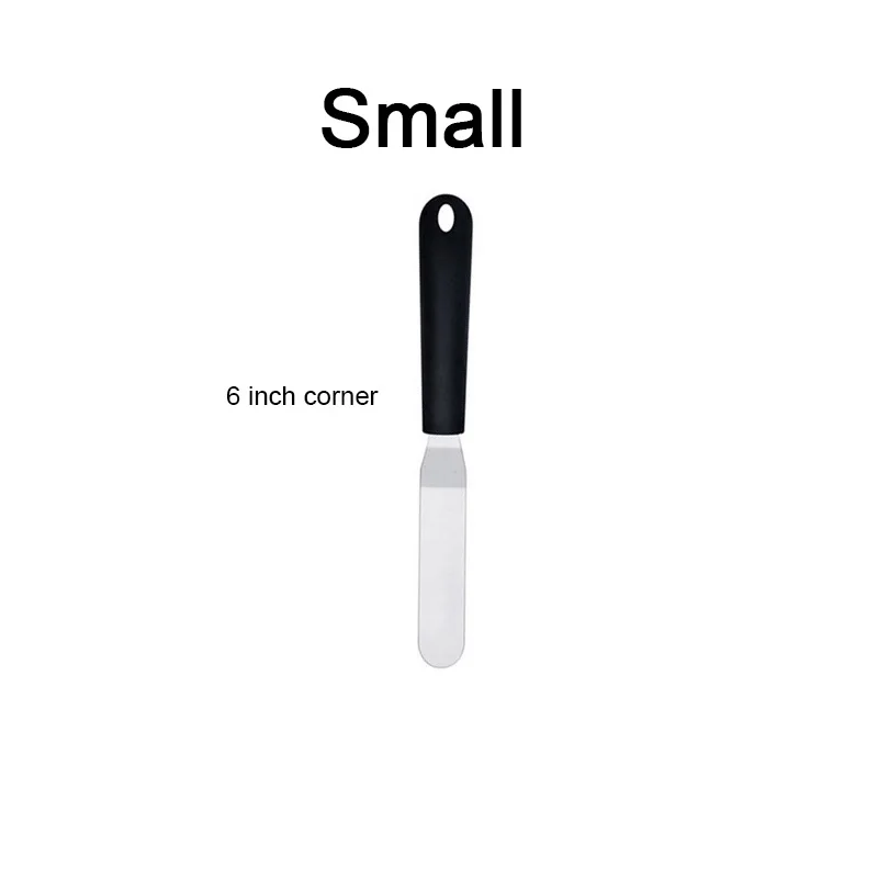 6 Inch corner TEENRA 6/8/10 дюймов Нержавеющая сталь масла нож для кремового торта шпатель смешивания масла Ножи скребок Инструменты для украшения тортов из мастики - Цвет: 6 Inch corner