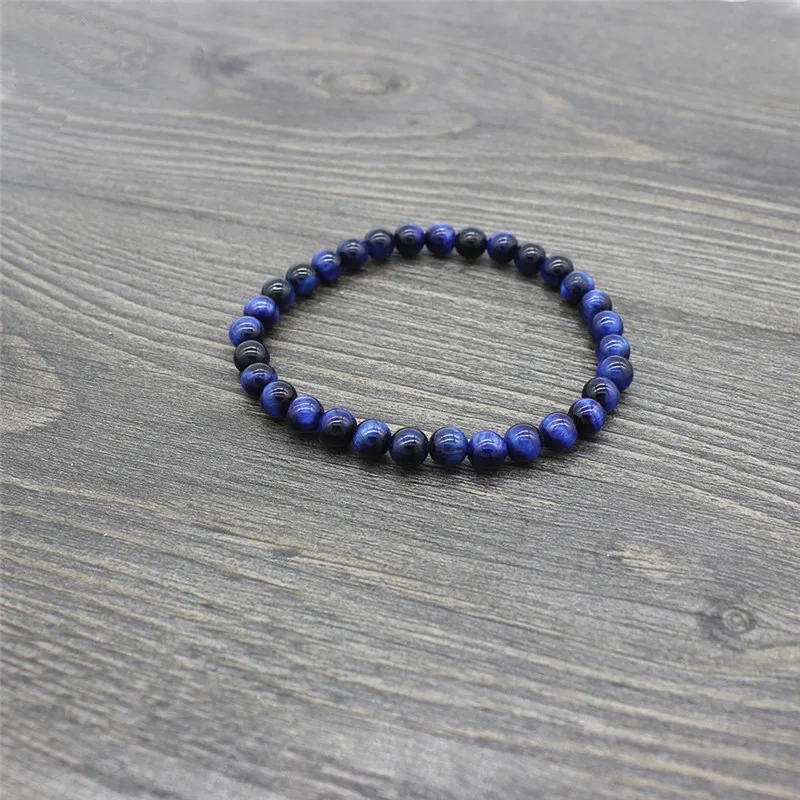 

2019 Ethnic style unisex natural blue tiger eye bracelet length 19cm