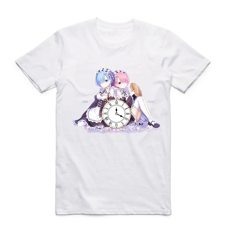 Футболка унисекс с коротким рукавом круглым вырезом и принтом Re:Zero REM|Мужские