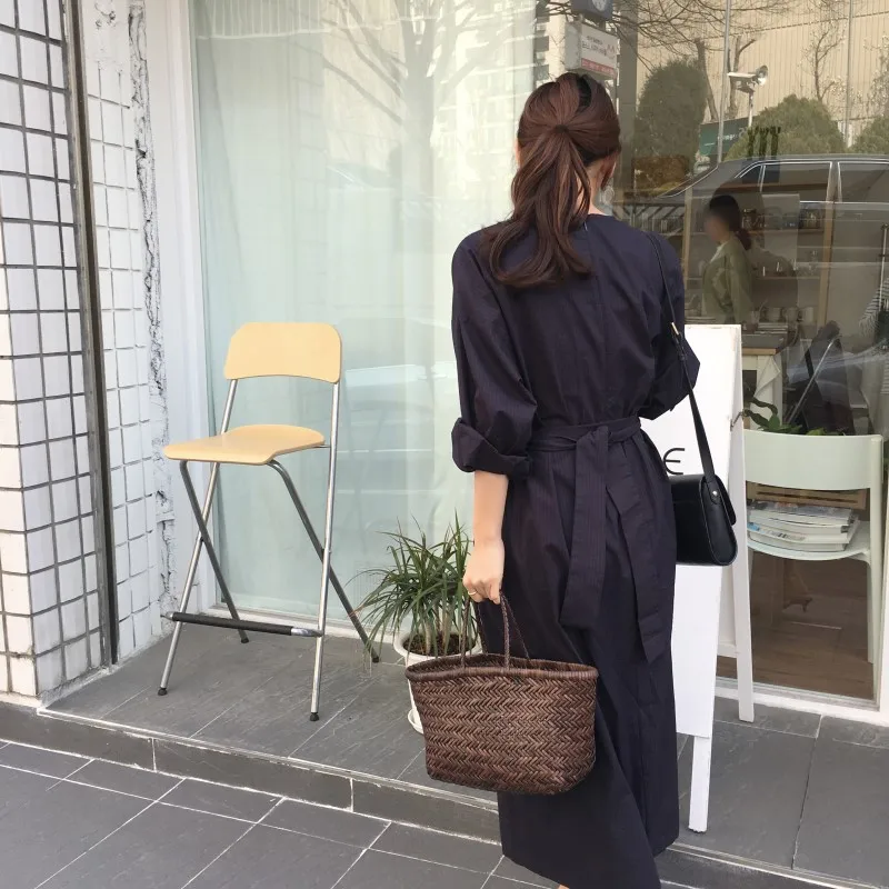 Женское длинное платье рубашка винтажное Хлопковое свободного кроя летнее в