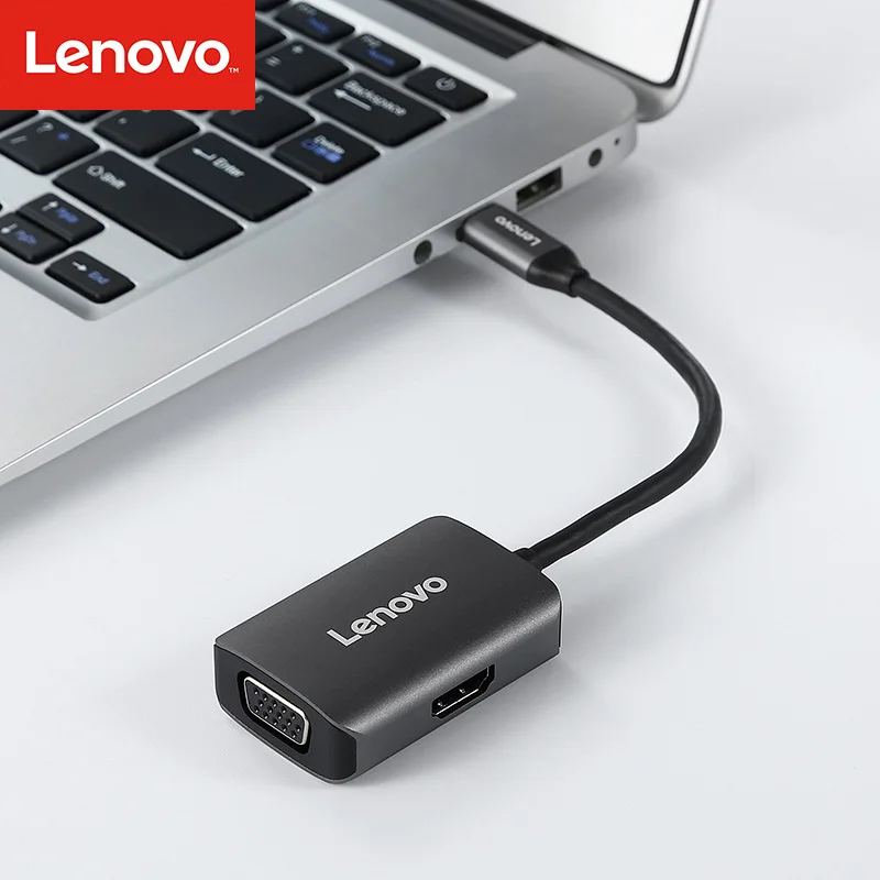 Lenovo USB C к HDMI 4K VGA адаптер USB 3,1 type C USB-C к VGA HDMI видео конвертеры адаптер для Macbook Pro