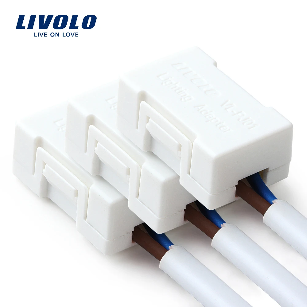 Livolo адаптера Lightning, Спасителя Самая низкая цена-Потребляемая мощность светодиодный лампы(за исключением затемнения светодиодных ламп, белый Пластик материалы 3 шт./лот
