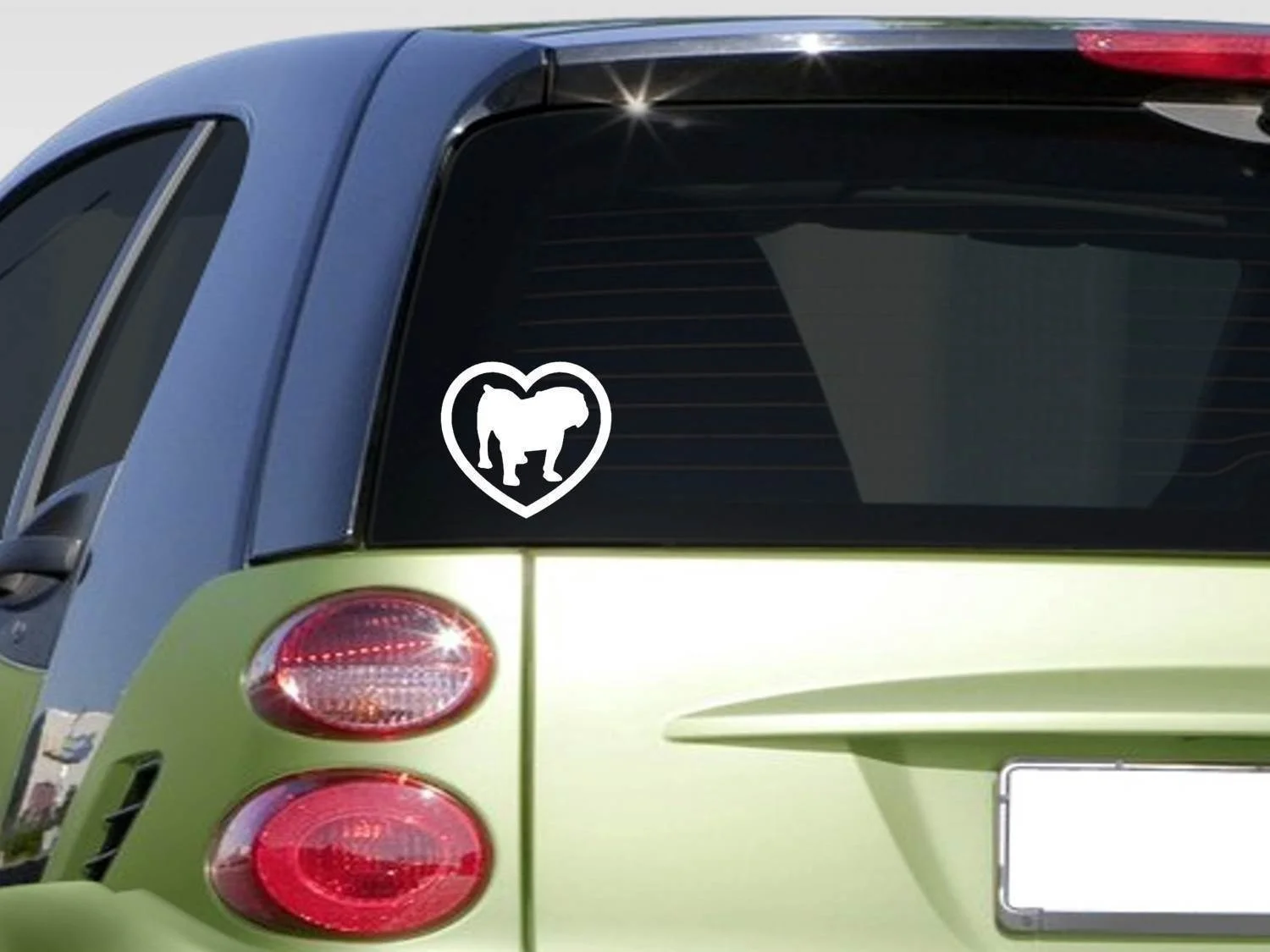 

Heart Bulldog sticker decal english olde bulldogge sourmug window Sticker 15cm