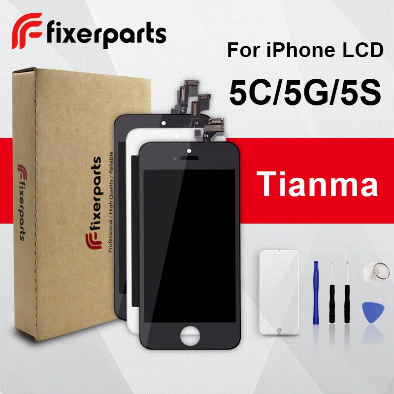 1шт TIANMA ЖК-дисплей для iPhone 5 5s 5c, сенсорный экран, цифровой дигитайзер, полная сборка для iPhone SE, ЖК-дисплей с инструментами