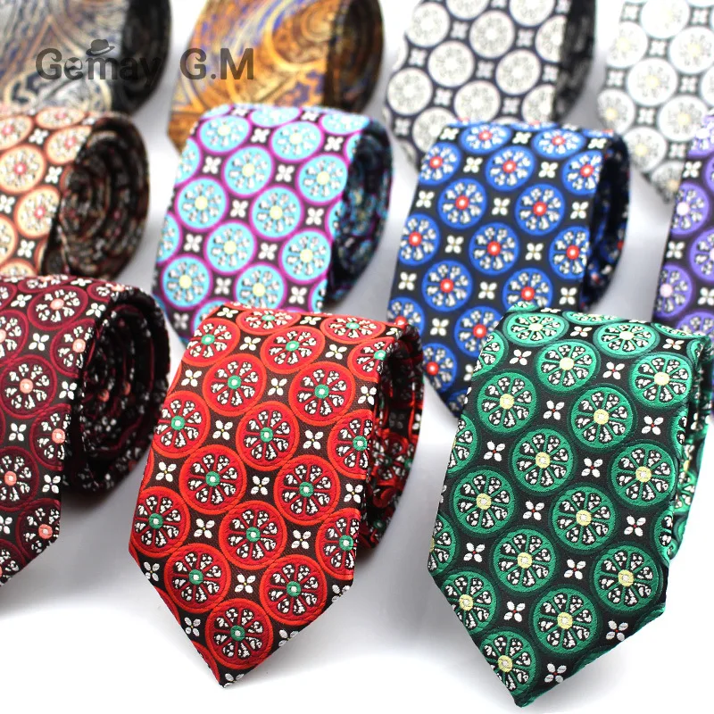 

New Ties for men Brand Neckties for Mens Blue Red 7cm Wide Neck Ties Wedding Suits Polyester Silk Gravata Business Corbatas Tie