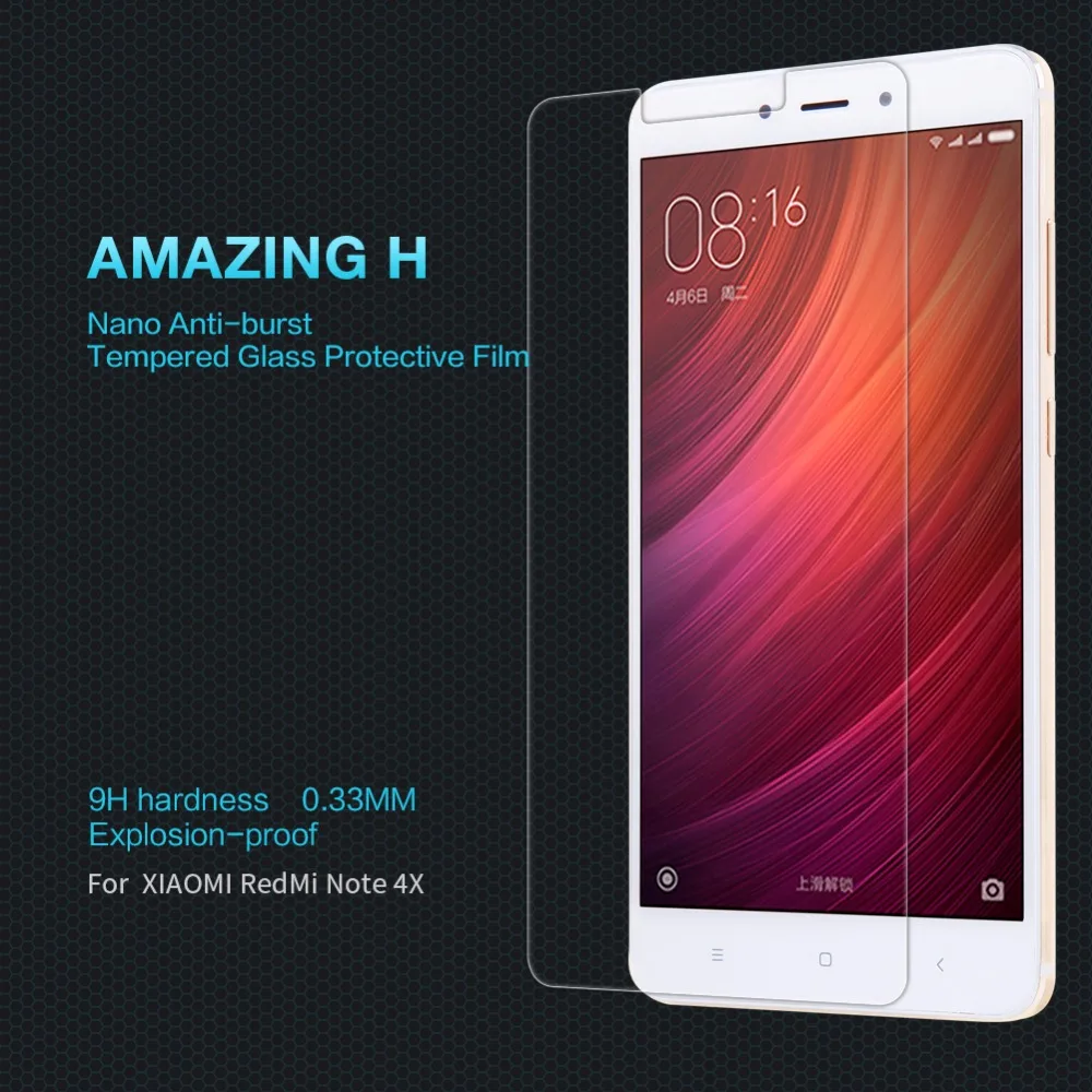 Защита экрана NILLKIN Amazing H для Xiaomi redmi note 4X Взрывобезопасное закаленное стекло 9H 0 3