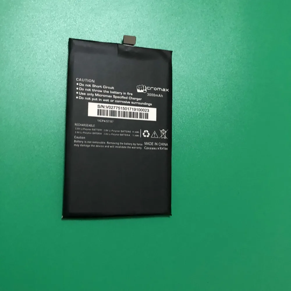 Новый мобильный телефон Батарея 3 8 V 3000 мА/ч 1ICP4/57/87 Для Micromax aq5001 zaw1055qaa Бесплатная