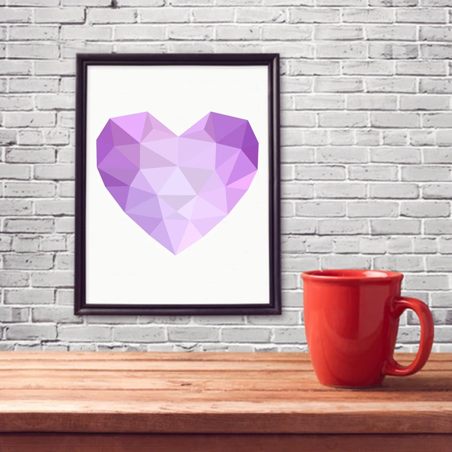 Геометрическая форма сердца алмазная любовь холст Художественная печать постер
